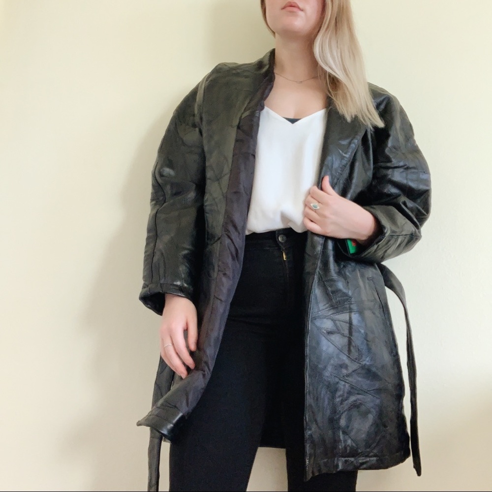 Navarre Italian Stone Design Leather Jacket